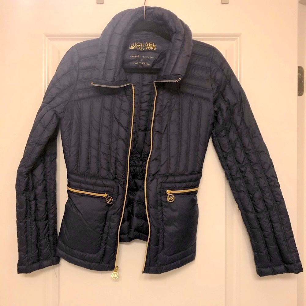 Michael Kors navy puffer jacket